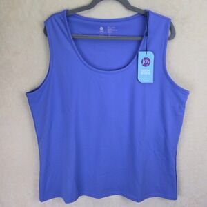 Clean Boss By Joy‎ Womens Tank Top 1X Purple Antimicrobial Athletic Activewear
